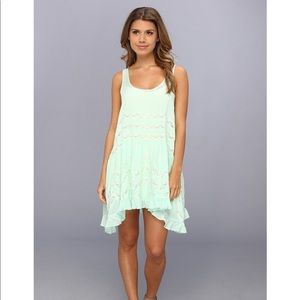 Free People Voile & Lace Trapeze Slip - Mint Green